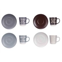 Set De 4 Mugs 180ml Assortiment 4 Modèles - Collection Vessia
