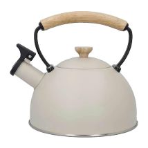 Bouilloire Sifflante La Cafetière Acier Inox Et Poignée Bois