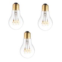Pack 3 Ampoules E27 Led Déco Blanc Chaud Filament Spirale