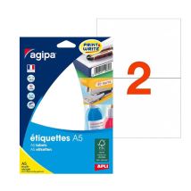 32 Étiquettes Blanches 105x148mm 2 Étiquettes Par Planche A5 Apli
