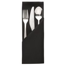 Serviette Noire En Polyester 510 X 510 Mm Lot De 10 - Mitre