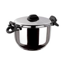 Marmite Pâtes Et Légumes - 24 Cm - Couvercle Égouttoir - Acier Inoxydable - Induction