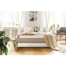 Ensemble Le Soyeux 90x190cm Ressorts Ensaches + Memoire De Forme Biovisco - Ep. 24cm + Sommier Blanc