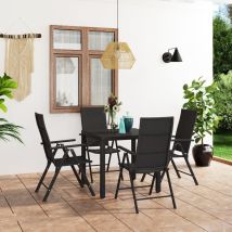 Ensemble À Manger De Jardin 5 Pcs Noir Vidaxl