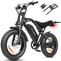 Vélo Électrique Eskute V202, 20" Fat Tire, Batterie 48v 20.8ah, Avec Porte-bagages, Noir
