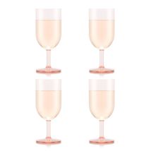4 Verres À Vin Blanc En Plastique Oktett 0.27 L Strawberry