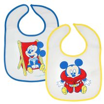Pack De 2 Bavoirs Pour Bébé Avec Fermeture À Scratch Au Décor Mickey Multicolore Mickey Mouse