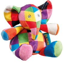 Peluche Hochet 12cm Elmer