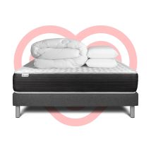 Pack Prêt À Dormir 140x200 Cm Ressorts Ensachés Sommier Gris