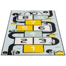 Tapis - Voiture Et Marelle - 95 Cm X 200 Cm