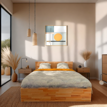 Lit Coffre 140x200cm Milo Avec Tête De Lit + Sommier/ Hêtre Massif Huilé