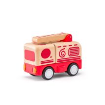 Woody Camion De Pompier En Bois Avec Lumières Et Sons - Voiture Jouet