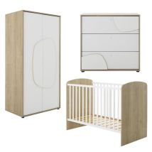 Ensemble Trio Lit 60x120 Commode Et Armoire
