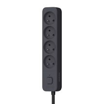 Multiprise 4p Câble 3g1 - 5mm2 - 1,5 Mètre Noir Et Gris