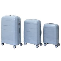 Lot De 3 Valises - Jet Lag - Madrid - Rigides - Bleu Gris