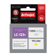 Activejet Encre Ab-123yn (remplacement Brother Lc123y/121y ; Suprême ; 10 Ml ; Jaune)