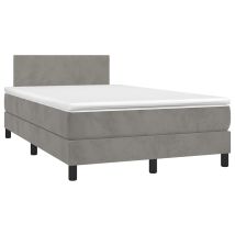Sommier À Lattes De Lit Avec Matelas Led Gris Clair 120x190 Cm Vidaxl