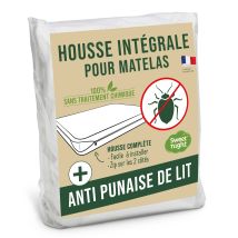 Housse Intégrale Matelas 70x140x15 Cm Anti-punaise De Lit Et Anti-acariens