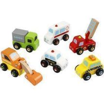 Viga Mini-voitures En Bois — Lot De 6 (7–9 Cm), Coffret Robuste