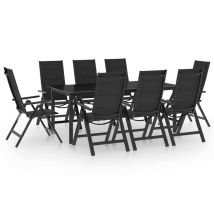 Ensemble De Salle À Manger De Jardin 9 Pcs Aluminium Anthracite 2
