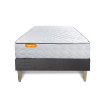 Matelas Mémoire De Forme + Sommier Kit Gris 90x200 Memo