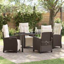 Ensemble De Salle À Manger Pour Jardin 5 Pcs Marron Polyrotin Vidaxl