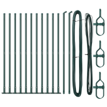 Clôture De Jardin Barrière De Jardin Poteaux De Clôture Avec Plaques De Base 13 Pcs Ø32mm 83,5cm Acier Galvanisé