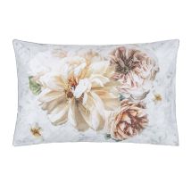 Taie D'oreiller Imprimée En Percale De Coton, Pahari Tuberose - 50 X 75 Cm - Gris