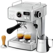 Hibrew H10a - Machine À Expresso 58 Mm, Corps En Acier Inoxydable Avec Mousseur À Lait, Réglages Personnalisables,
