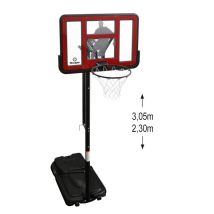 Panier De Basket King Deluxe Rouge Hauteur Réglable 2m30 À 3m05