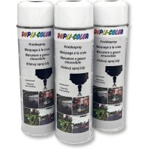 3 Bombes De Peinture - Blanc - Marquage Craie - Repérage - Effaçable - 500ml