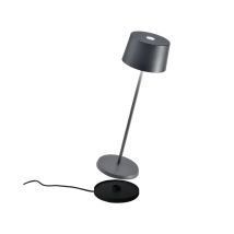 Lampe De Table Led Olivia Pro Gris Foncé, Rechargeable Et Dimmable