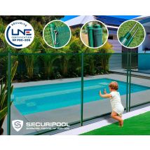 Barrière Piscine Démontable Securipool Verte 4m 130cm Nf P90-306 Lne fixations 16mm