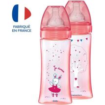 Biberon Initiation+ Anti-coliques 3 Vitesses +6m Rose Danseuse Lot De 2 X 330ml
