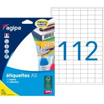 1792 Étiquettes Blanches 12x18,3mm 112 Étiquettes Par Planche A5 Apli 114006