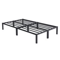 Lit En Métal Anthracite 120x200 Cm Composé D'un Cadre En Acier Revêtu De Poudre