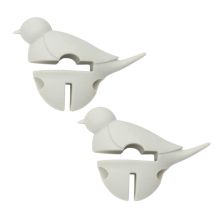 2 Repose Cuillère Petit Oiseau Blanc 3 En 1