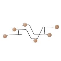 Present Time Pt3977bk Porte-manteaux Mural 6 Crochet(s) Noir