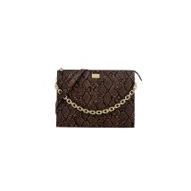 Pochette Pour Ordinateurs 16 Pouces Modèle Leia Au Motif Serpent Avec Lanière Marron Ideal Of Sweden