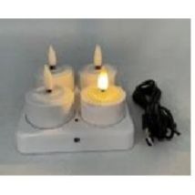 Home & Styling - Lot De 4 Bougies Chauffe-plat Led Rechargeables Blanc