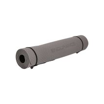 Tapis De Yoga Endurance 6 Mm Tpe Gris Antidérapant Avec Sangle De Transport