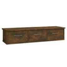 Armoire Murale Rangement Mural Chêne Fumé 88x26x18,5 Cm Bois D'ingénierie