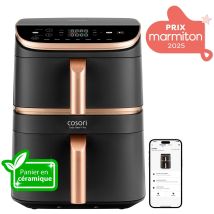 Friteuse Sans Huile - Turbo Tower Pro Smart - Capacité 10,8l - 2 Cuves - 7 Programmes - 2630w - Noir