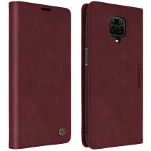 Étui Pour Xiaomi Redmi Note 9s/9 Pro/9 Pro Max Vintage Porte-carte Support Bordeaux Caseme