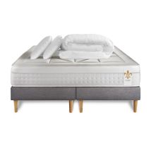 Pack Le Vingt-huit 180 X 200 Cm Double Sommiers Gris