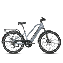 Vélo Électrique De Trekking Jobobike Astra, 250w 36v 15ah, Shimano 8 Vitesses, Bluetooth, Gris