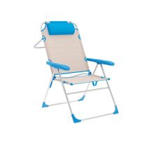 Chaise Pliante Marbueno Bleu Beige 67 X 99 X 66 Cm