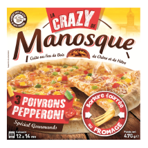 La Pizza De Manosque - Pizza Crazy Pepperoni Cuite Au Feu De Bois La Pizza De Manosque - La Boite De 470g