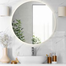Miroir De Salle De Bain Rond Rétroéclairé D. 80 Luna Fabriqué En Italie