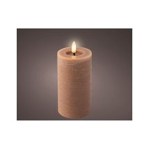 Bougie En Cire Led Marron Avec Lignes De Marbre, 7x15cm